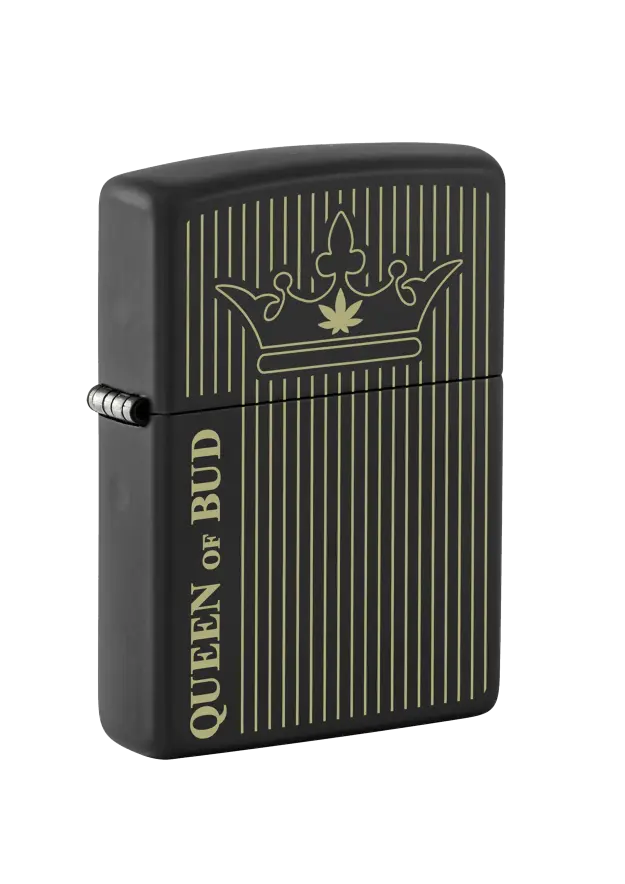 Zippo | Black Matte | Queen Of Bud Pinstripes | 46683 şəkil
