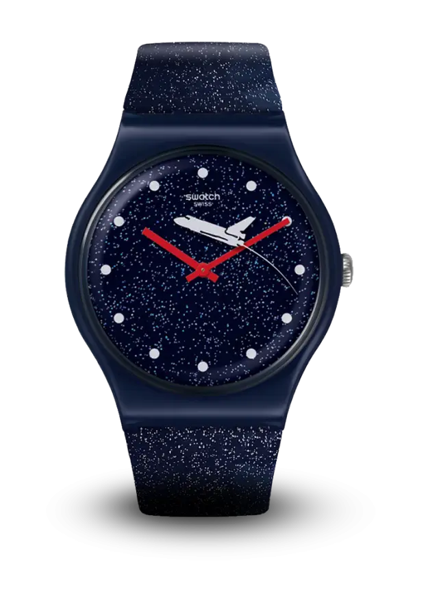 SWATCH - NEW GENT - MOONRAKER 1979 - JAMES BOND - SUOZ305 şəkil