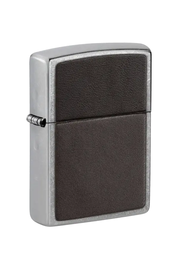 Zippo | Street Chrome | Brown Leather Emblem | 46782 şəkil
