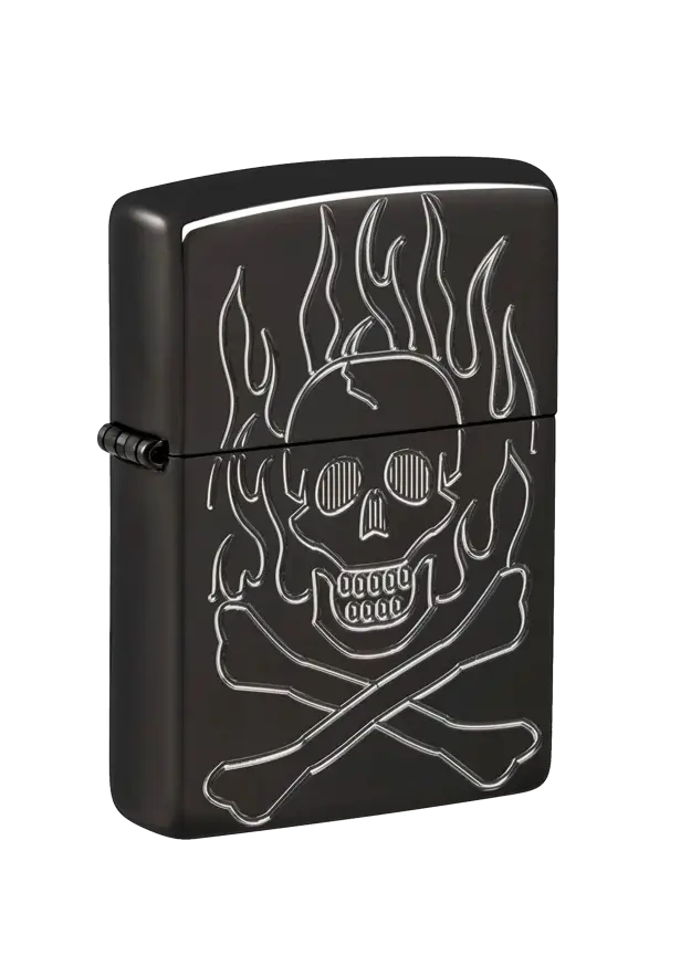 Zippo | High Polish Chrome | Flaming Skull | 46930 şəkil