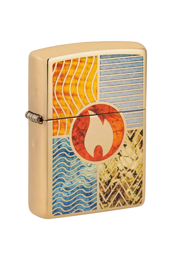 Zippo | High Polish Brass | Elements Of Earth | 48729 şəkil