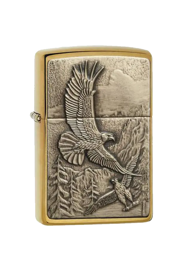 Zippo | Brushed Brass | Where Eagles Dare | 20854 şəkil