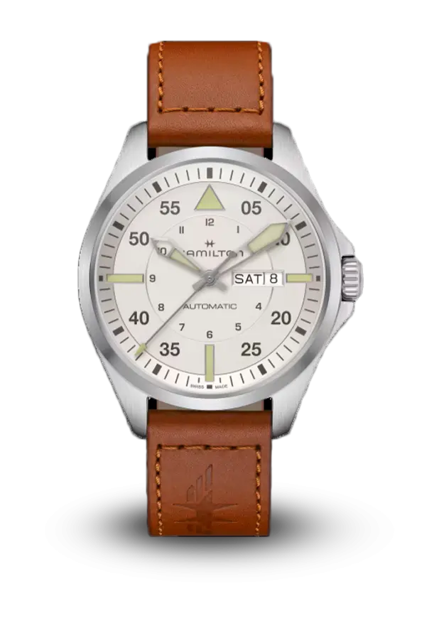 HAMILTON - KHAKI AVIATION - PILOT DAY DATE AUTO - H64635550  şəkil