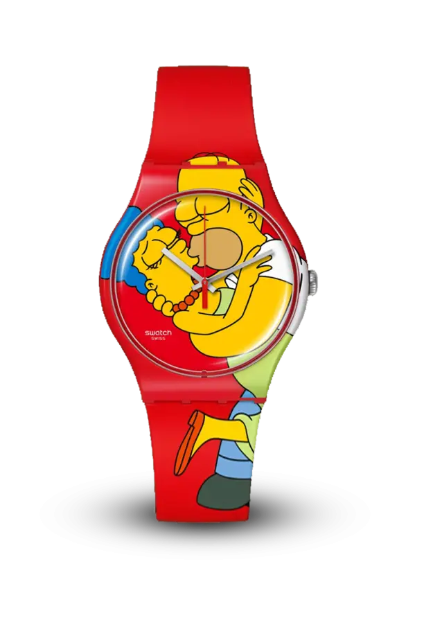 SWATCH - ORIGINALS - THE SIMPSONS ORIGINAL - SWEET EMBRACE - SO29Z120 şəkil