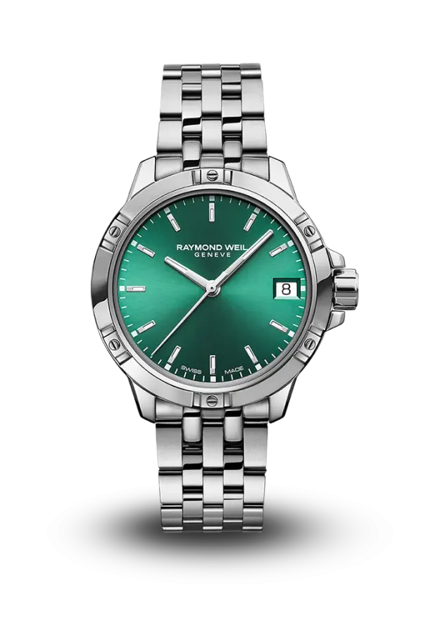 RAYMOND WEIL - TANGO - CLASSIC LADIES QUARTZ - SUNRAYED GREEN DIAL - 5960-ST-52051 şəkil