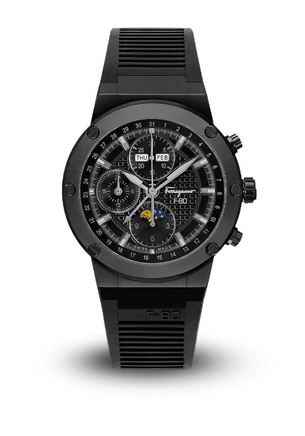 FERRAGAMO - F-80 - MOON PHASE CHORONOGRAPH AUTOMATIC  - SFDQ00218 şəkil