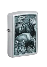 Zippo | Satin Chrome | Animal Kingdom | 46237