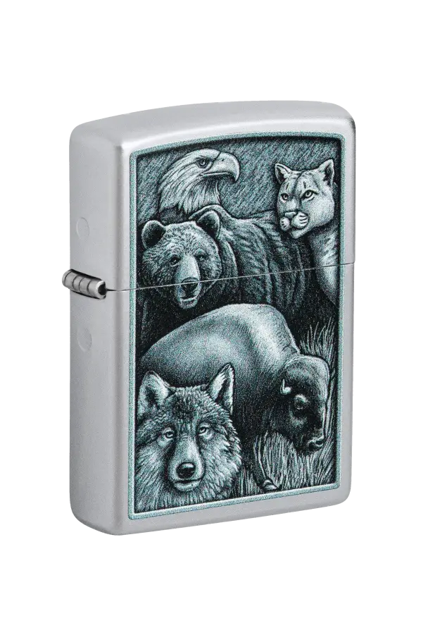 Zippo | Satin Chrome | Animal Kingdom | 46237 şəkil