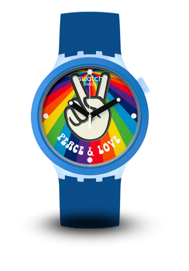 SWATCH - BIG BOLD - AZURE BLUE DAZE - SB03N105 şəkil