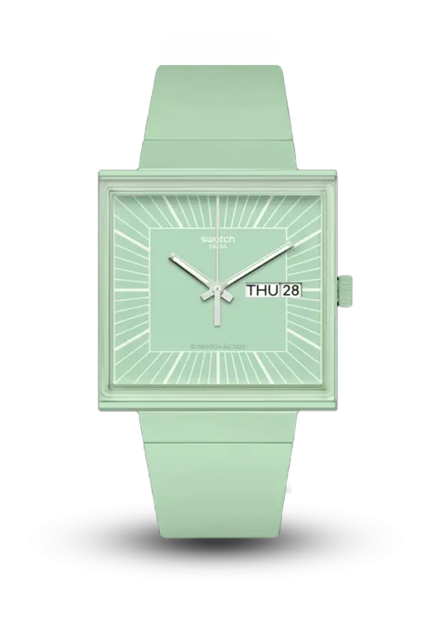 SWATCH - WHAT IF...MINT? - SQUARE STANDART - SO34G701  şəkil