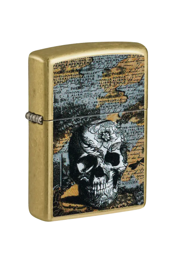 Zippo | Street Brass | Floral Skull | 46577 şəkil