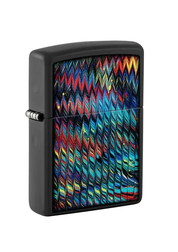 Zippo | Black Matte | Paint Pour Design | 46169 şəkil
