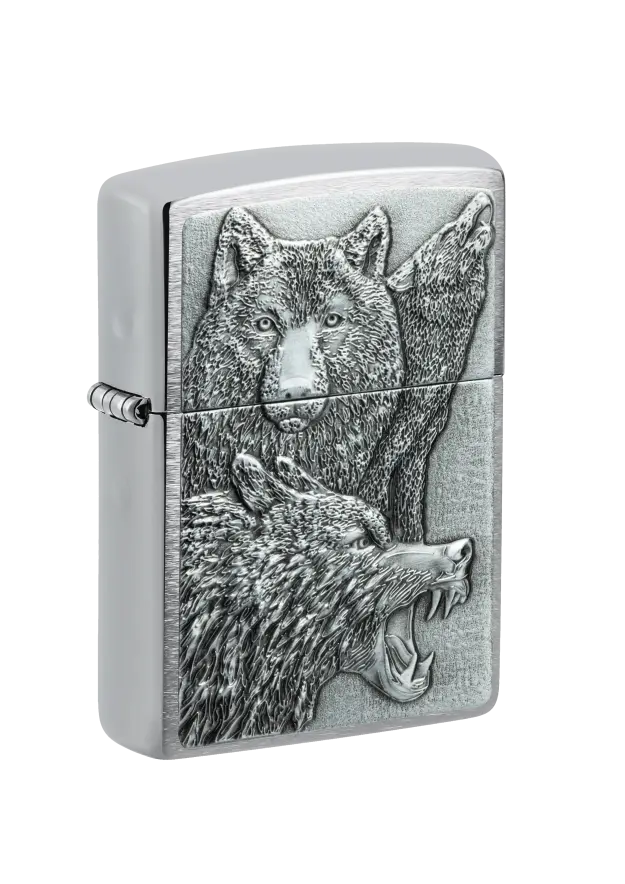 Zippo | Brushed Chrome | Wolf Pack | 46960 şəkil