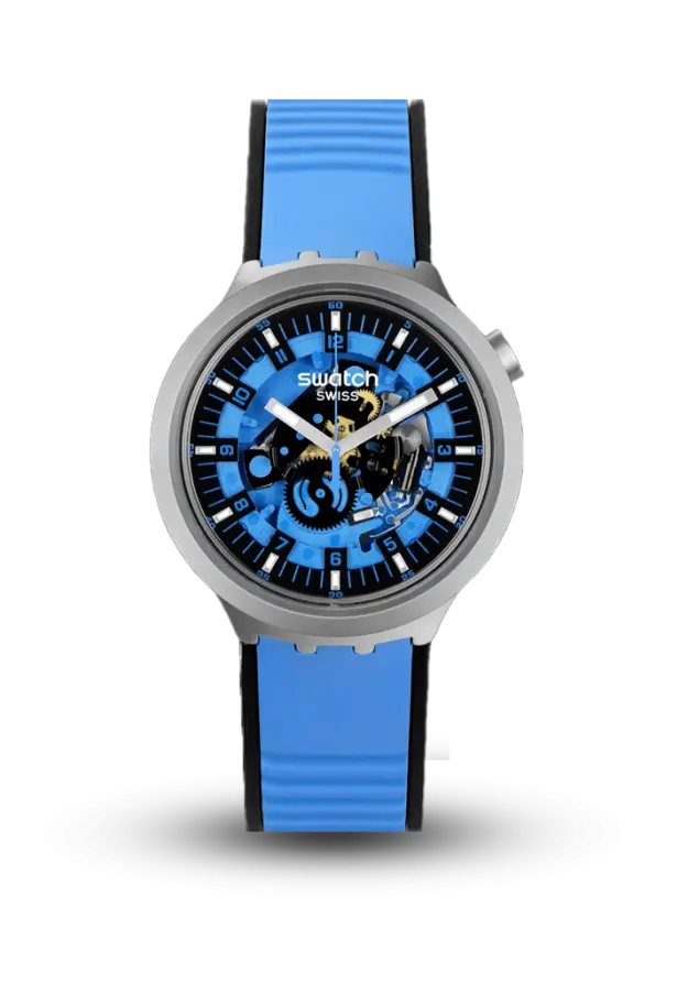 SWATCH - BIG BOLD IRONY - AZURE BLUE DAZE - SB07S106  şəkil