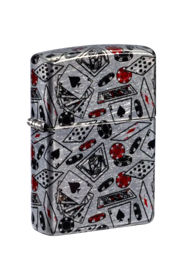 Zippo | Tumbled Chrome | Let The Chips Fall | 47157 image
