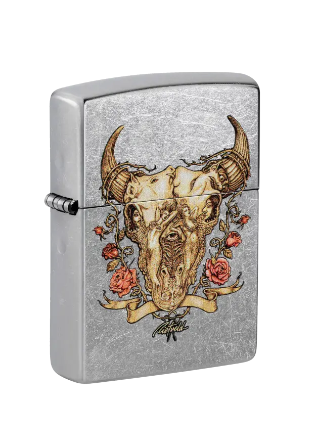 Zippo | Lighters | Rick Rietveld Bull Skull Design | 48559 şəkil