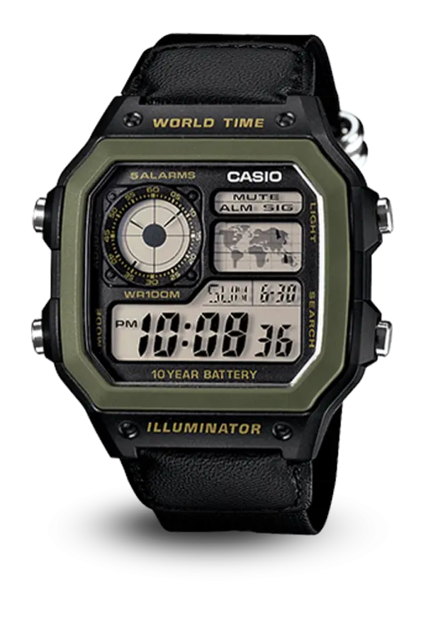 CASIO GENERAL - WORLD TIME - WORLD TIME - AE-1200WHB-1BVDF şəkil