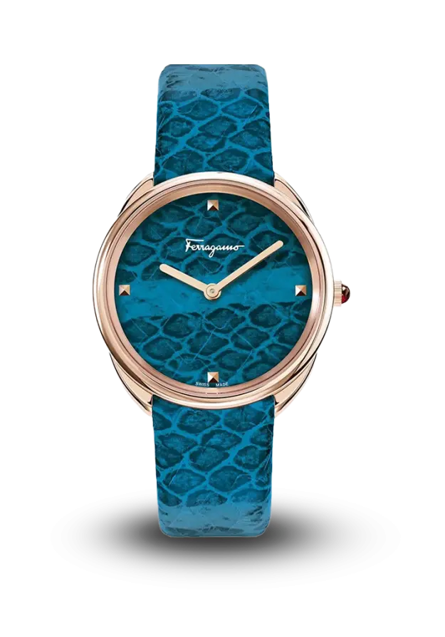 FERRAGAMO - CUIR - LADY STRAP TEAL QUARTZ - SFAY00319  şəkil