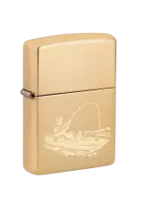 Zippo | High Polish Brass | Fisherman In Boat | 48862