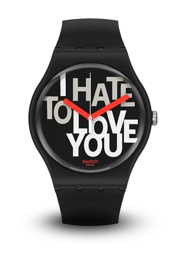 SWATCH - ORIGINALS - NEW GENT - HATE 2 LOVE - SUOB185 şəkil