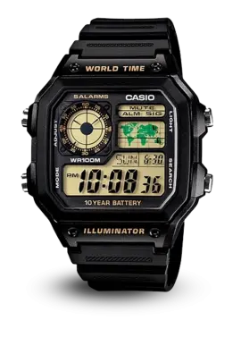 CASIO GENERAL - WORLD TIME - WORLD TIME - AE-1200WH-1BVDF