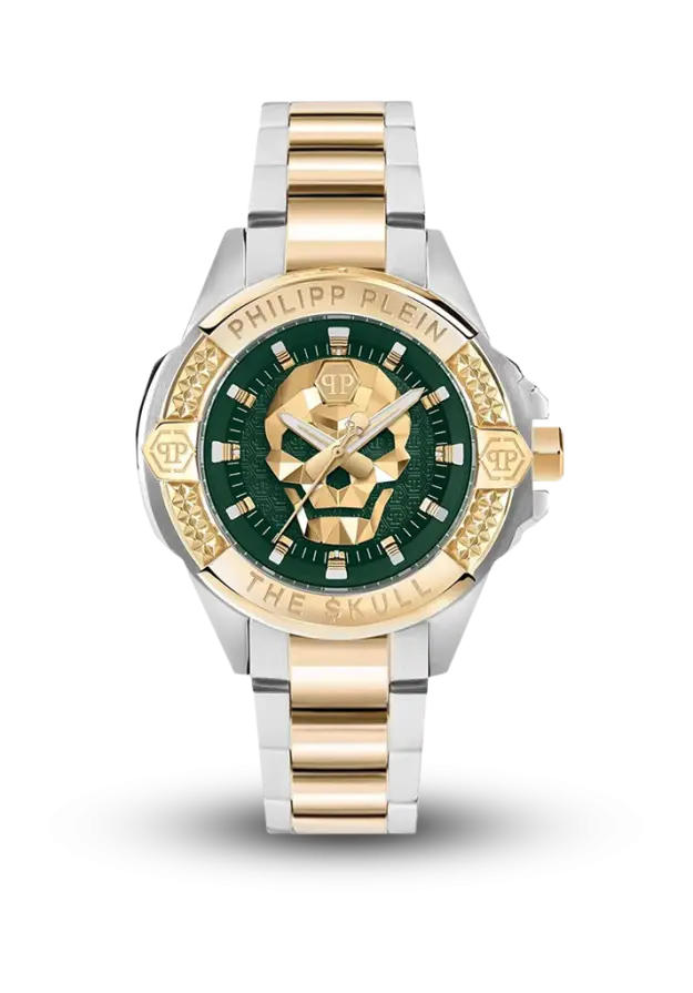 PHILIPP PLEIN - THE SKULL - GREEN & GOLD - PWAAA2825 şəkil