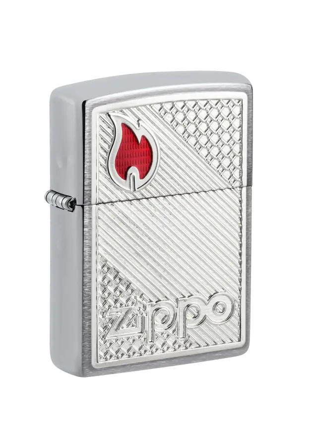 Zippo | Brushed Chrome | Zippo Tiles Emblem | 48126 изображение