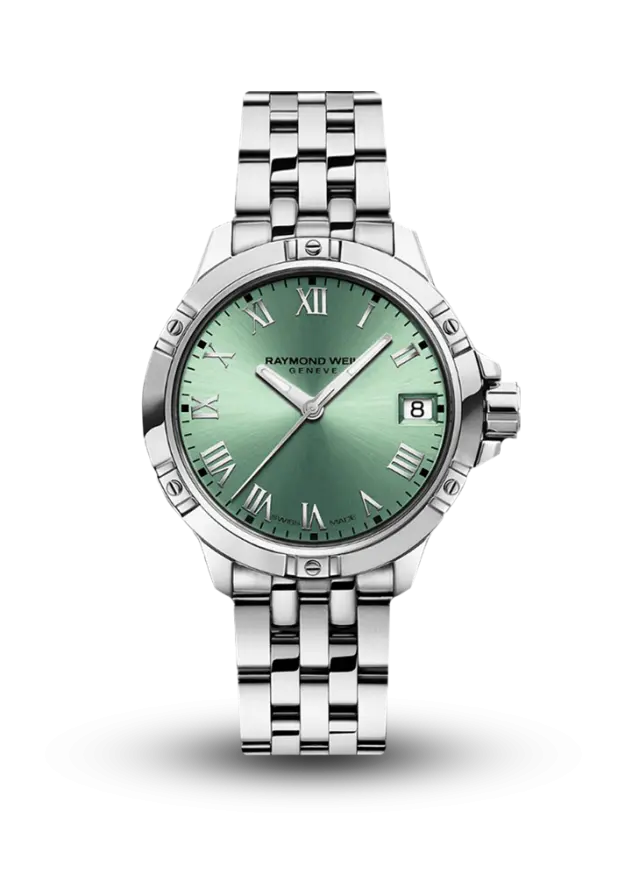 RAYMOND WEIL - TANGO - CLASSIC LADIES QUARTZ - GREEN DIAL - 5960-ST-00520 şəkil