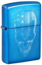 Zippo | High Polish Blue | American Skull Design | 48739