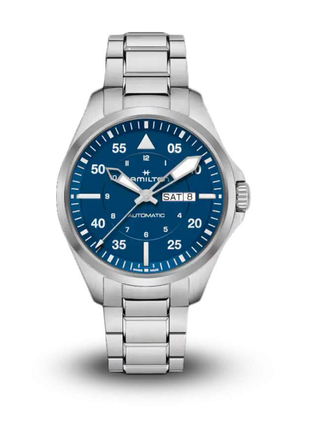 HAMILTON - KHAKI AVIATION - PILOT DAY DATE AUTO - H64635140  şəkil