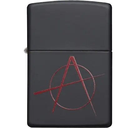 Zippo | Black Matte | Anarchy Symbol | 20842 şəkil