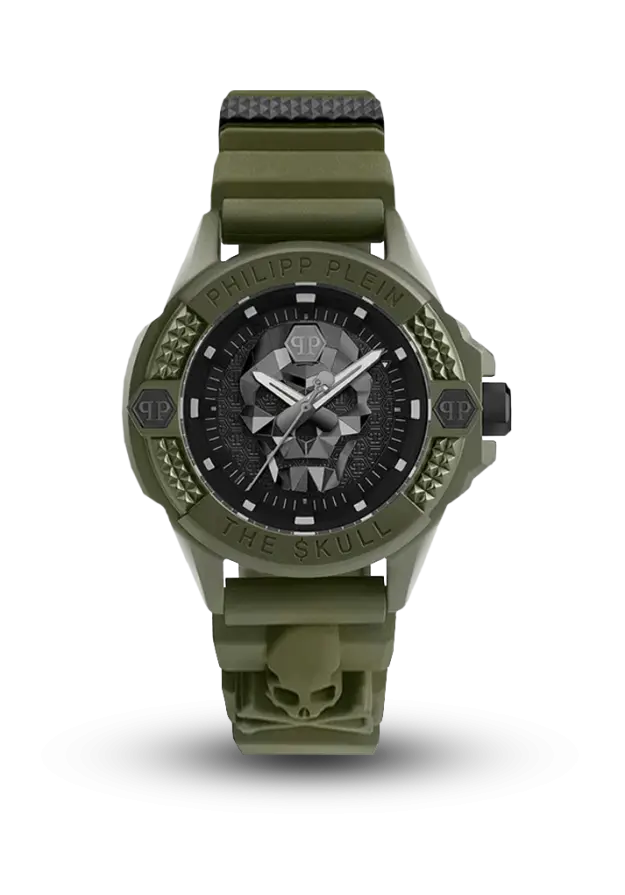 PHILIPP PLEIN - THE SKULL - GREEN ECO SERAMIC - PWUBA0423 şəkil
