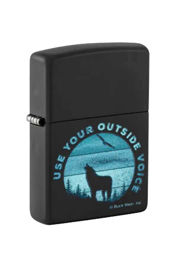 Zippo | Black Matte | Buck Wear Outside Voice | 46590 şəkil